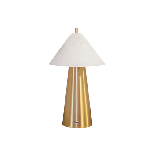 mini brass rechargable brass lamp with triangular shade