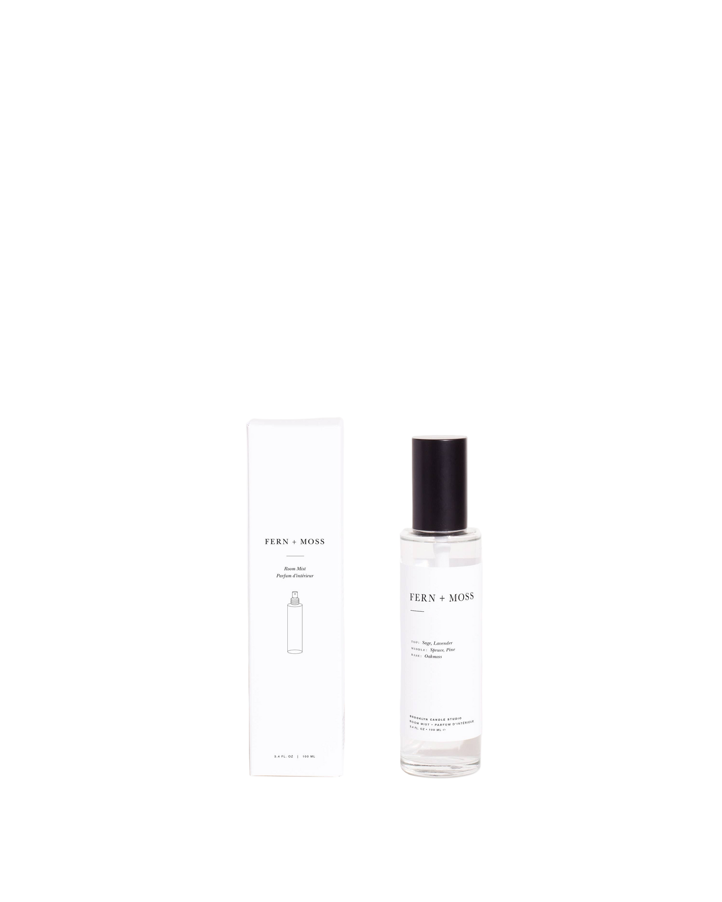 Fern and moss room mist with fresh, earthy botanical fragrance
