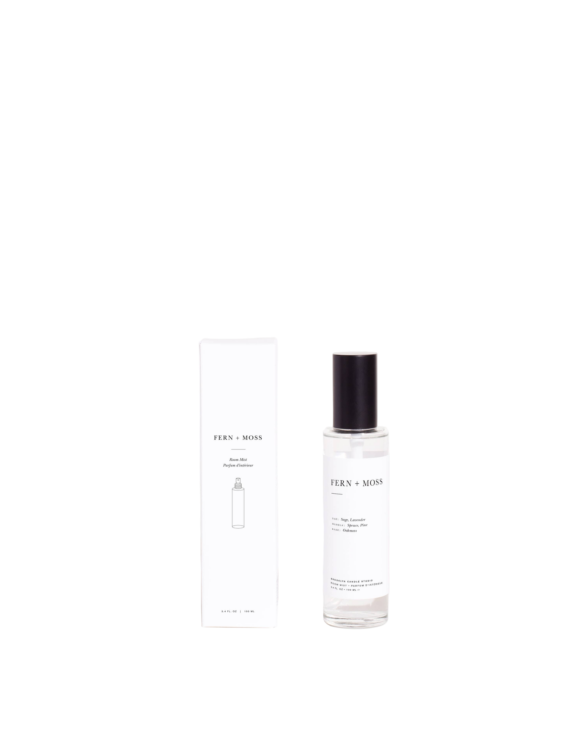 Fern and moss room mist with fresh, earthy botanical fragrance