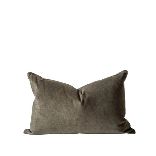 Green corduroy lumbar pillow cover