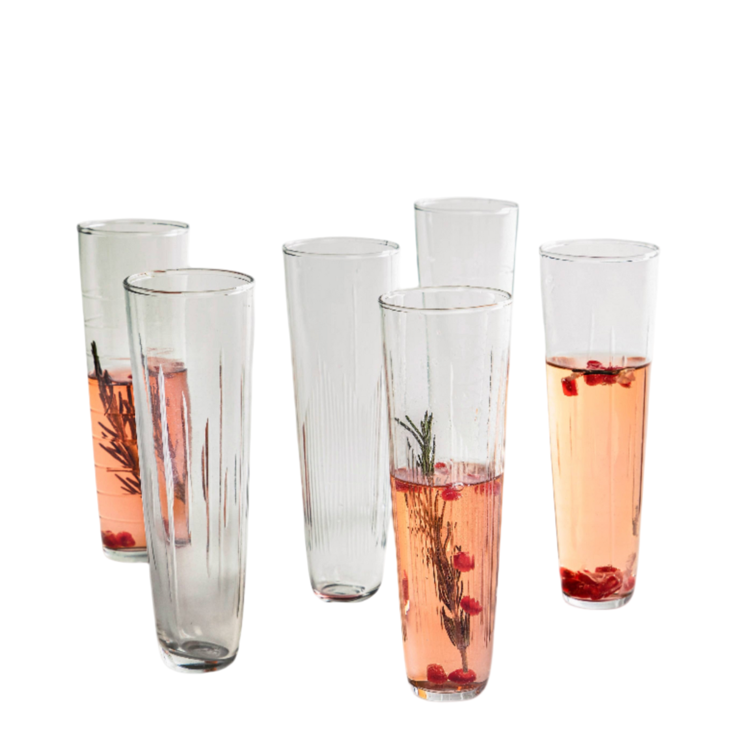 Tall Glass Flutes each sold separately, perfect for cocktails and hosting