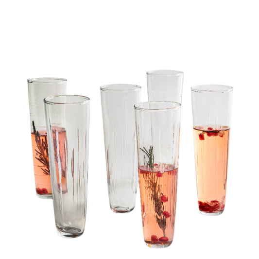Tall Glass Flutes each sold separately, perfect for cocktails and hosting