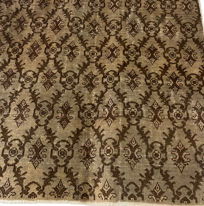 Hand Knotted Brown Rug | Vintage