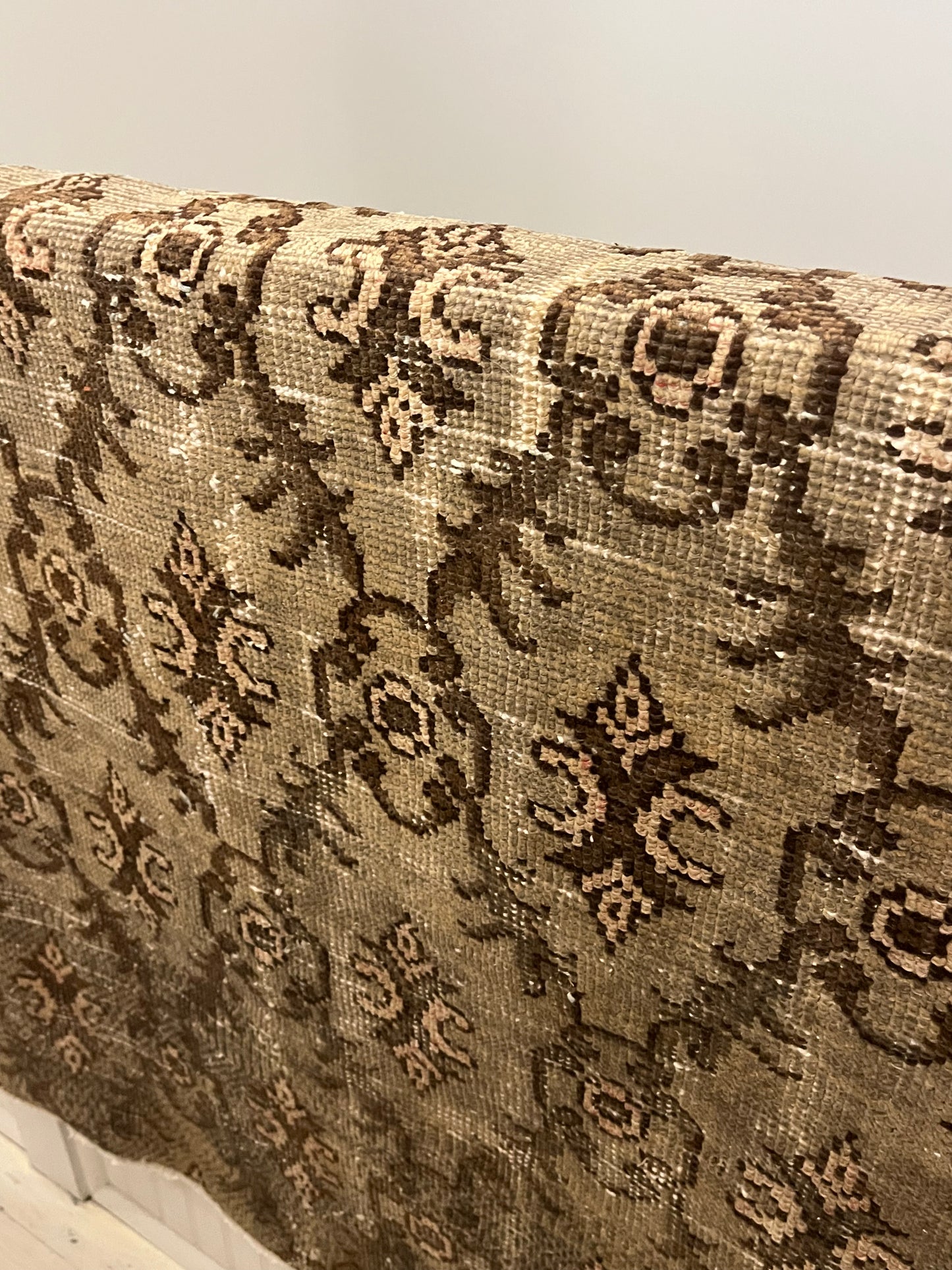 Hand Knotted Brown Rug | Vintage