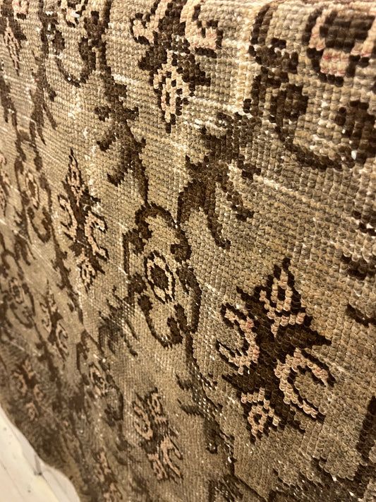 Hand Knotted Brown Rug | Vintage