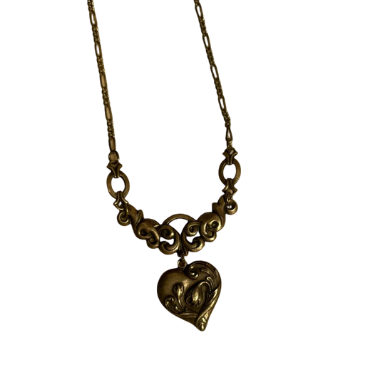 Silver Heart Pendant Necklace | Vintage
