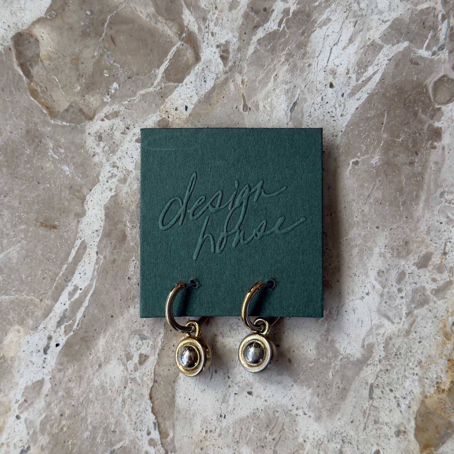 Silver and Gold Drop Earrings | Vintage