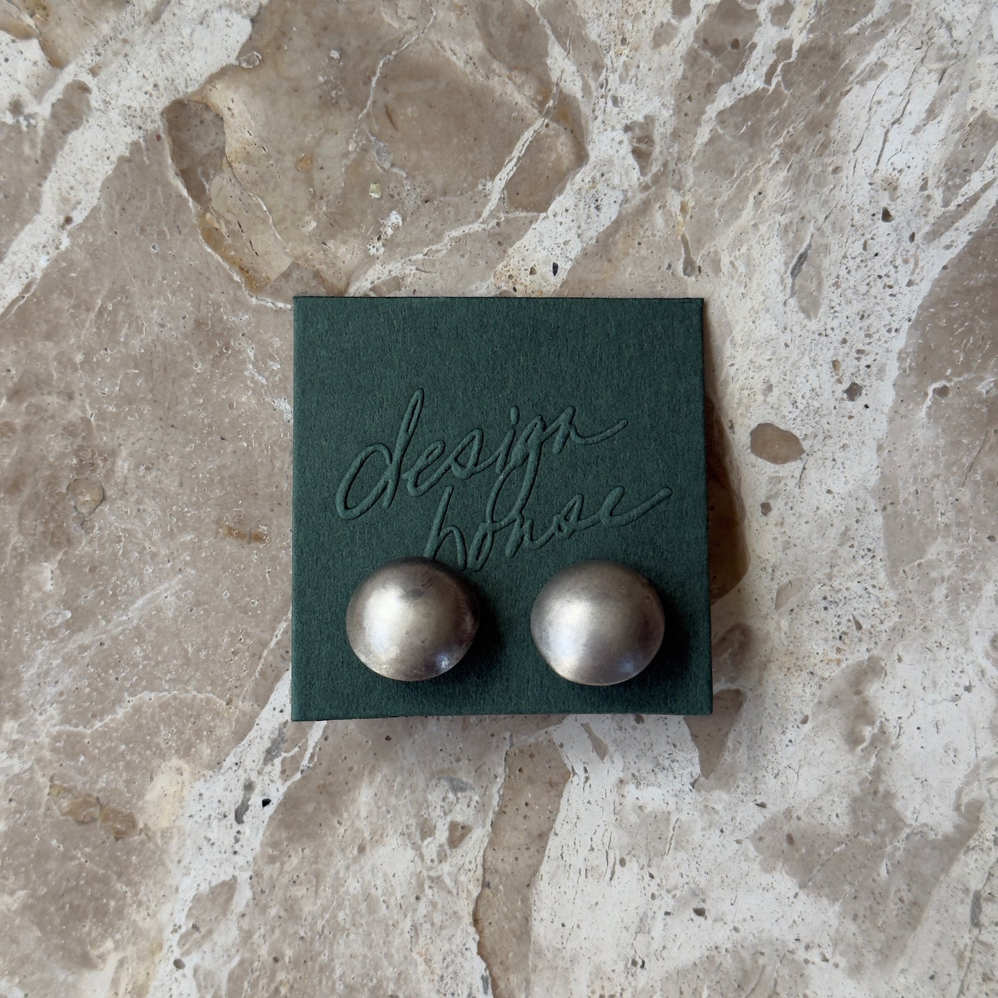 Brushed Metal Oversized Studs | Vintage
