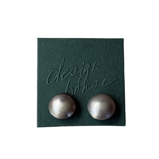 Brushed Metal Oversized Studs | Vintage