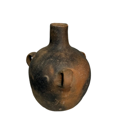 Three-Handled Mexican Clay Jug | Vintage