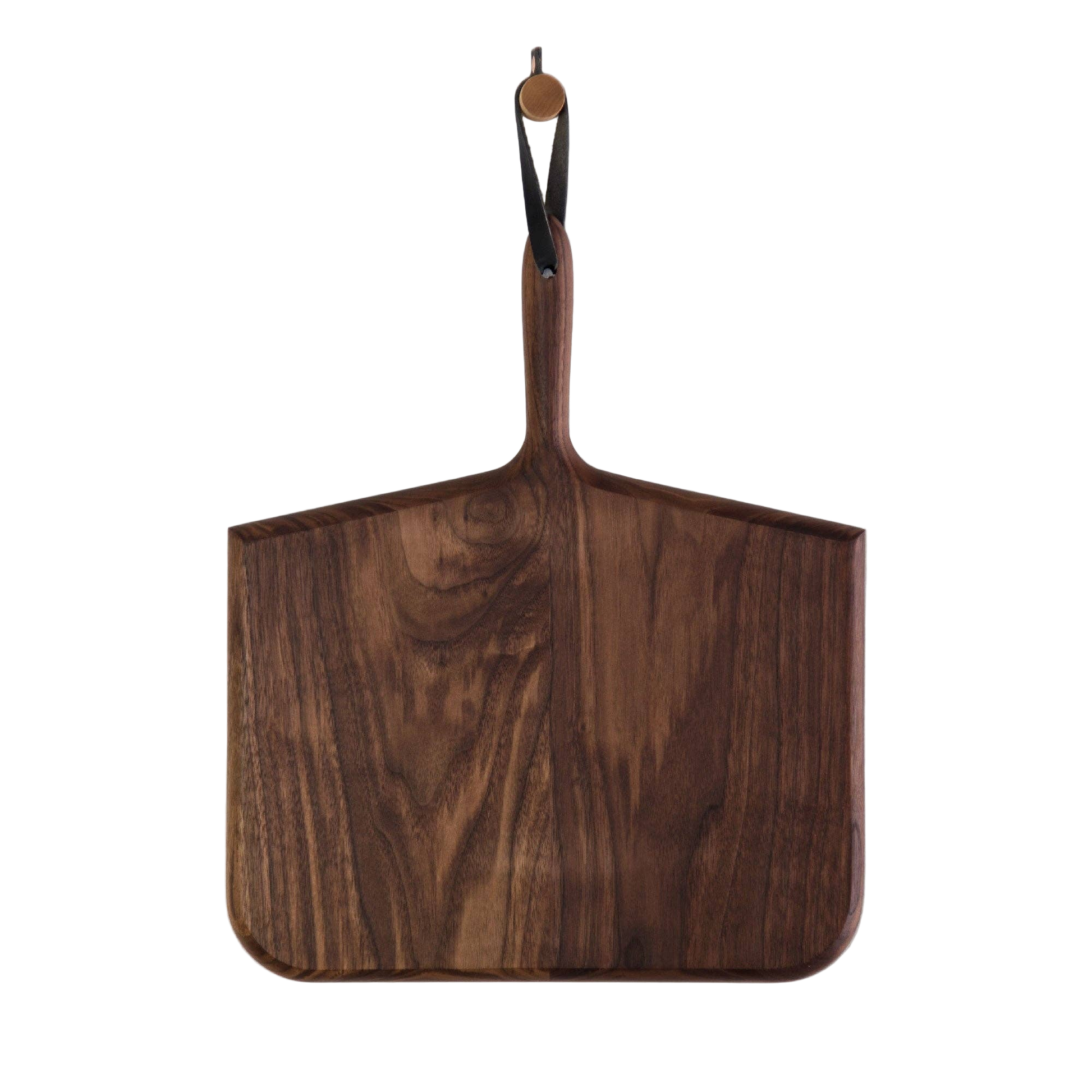 Wooden cutting board with a handle and hook in a short frame design