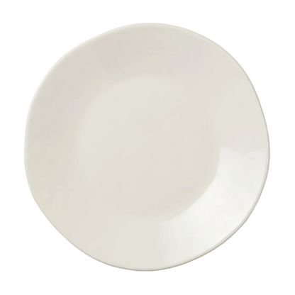 Linen Cream Dinner Plate is a full-size plate colored cream with a smooth finish and unique design