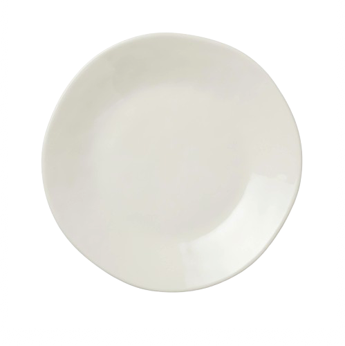 Linen Cream Dinner Plate is a smaller-sized salad plate colored cream with a smooth finish and unique design