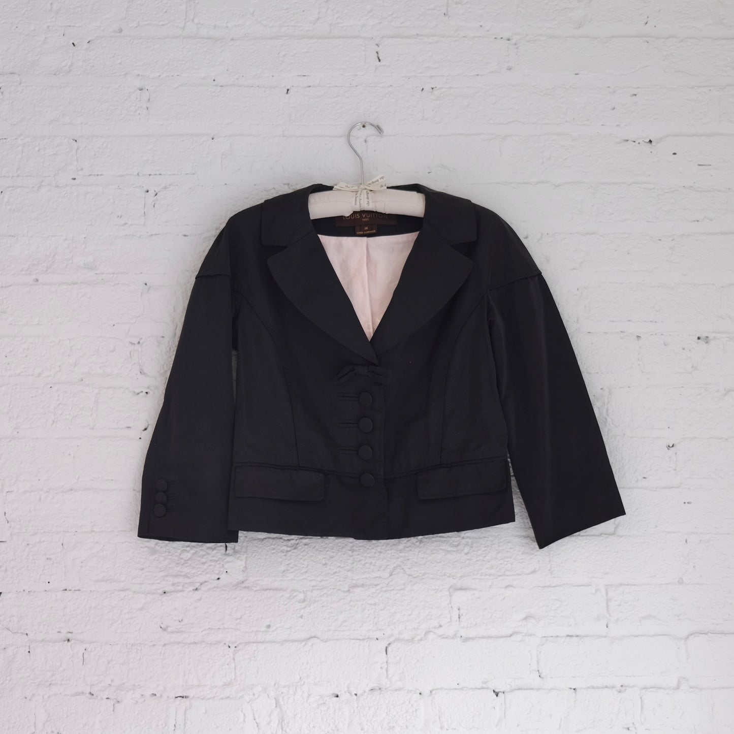 Marc Jacobs for Louis Vuitton 2006 Black Sailor Style Cropped Blazer with Bow Detail