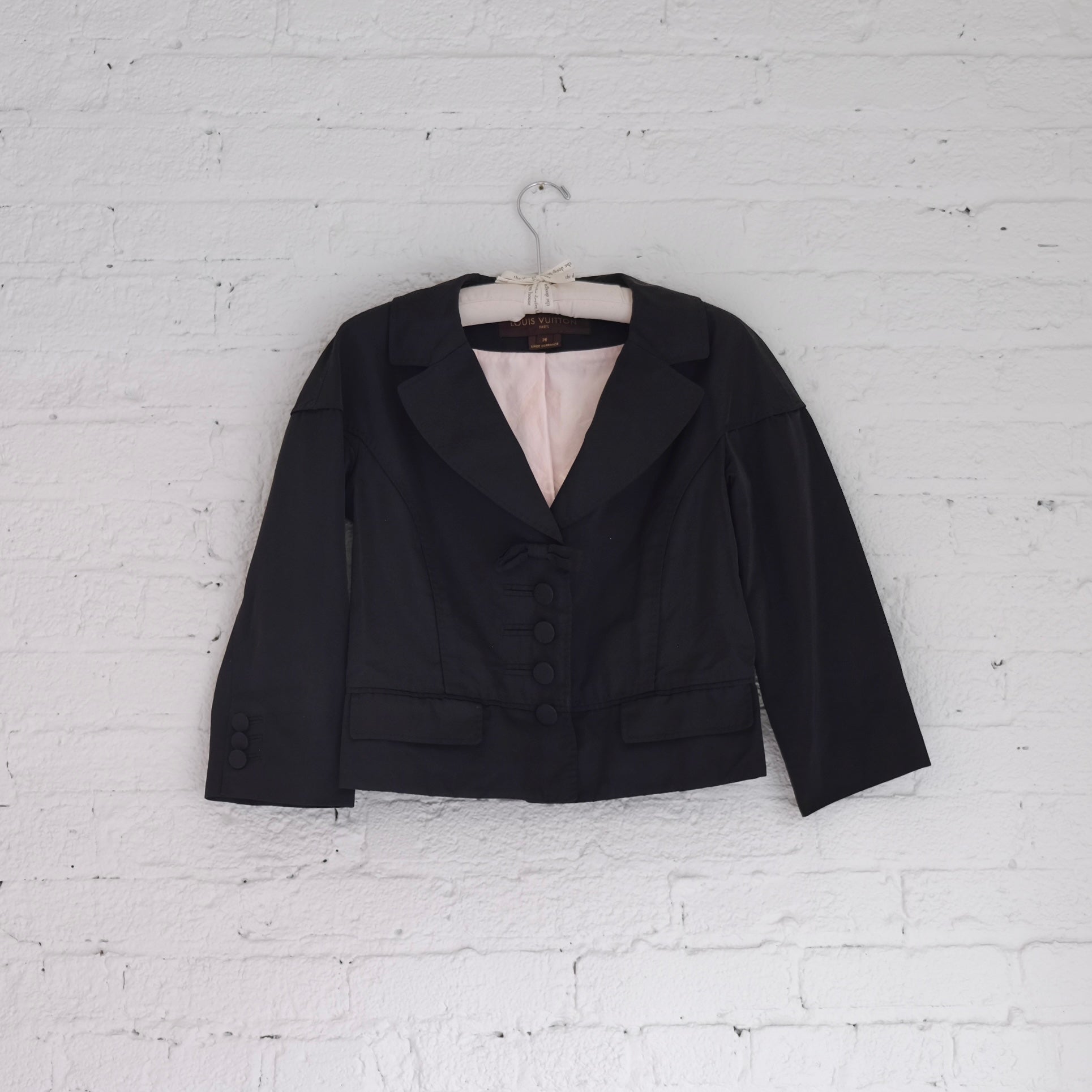 Marc Jacobs for Louis Vuitton 2006 Black Sailor Style Cropped Blazer with Bow Detail