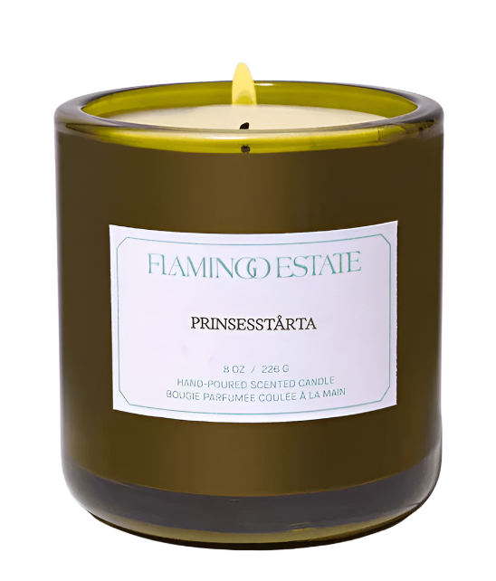 Prinsesstårta scented candle by Flamingo Estate with sweet, dessert-inspired aroma