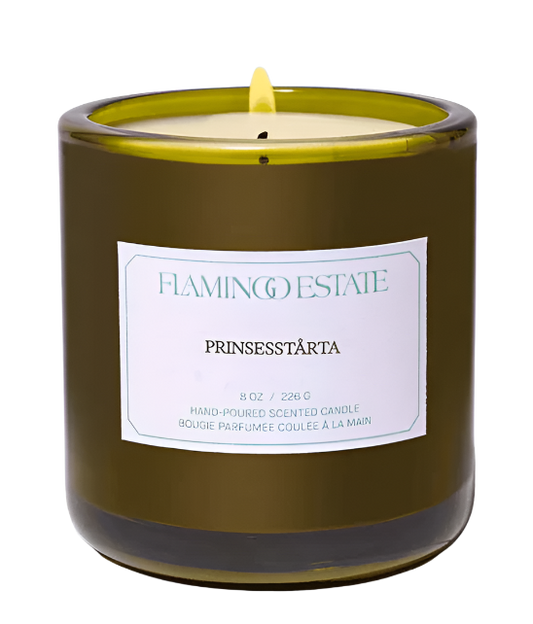 Prinsesstårta scented candle by Flamingo Estate with sweet, dessert-inspired aroma