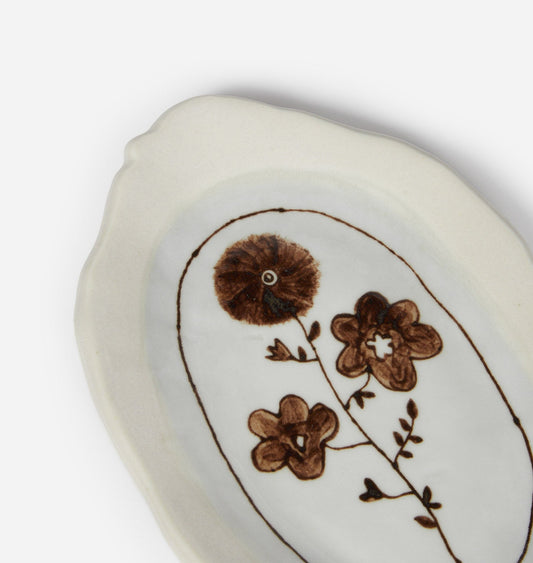 Cream Oval Catchall Tray