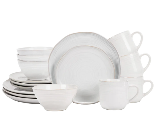 16 Pc. Dinner Set Reactiveglaze White