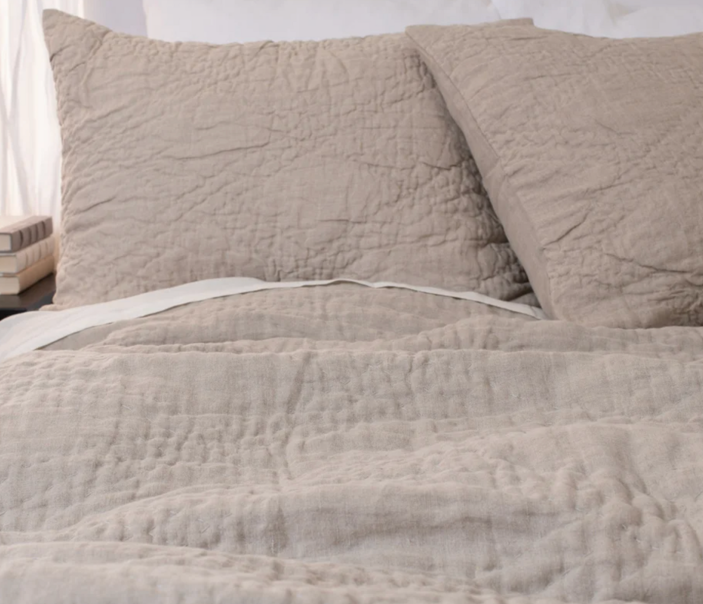BARCELONA LINEN QUILT, NATURAL