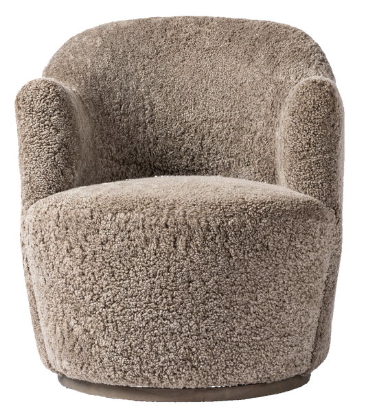Aurora Swivel Chair - Taupe Shearling