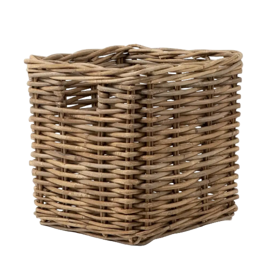 Rattan Square Kubu Grey Storage Baskets - Small