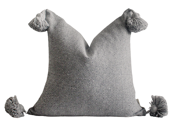 Handmade Moroccan Pom Pom Pillow Cover