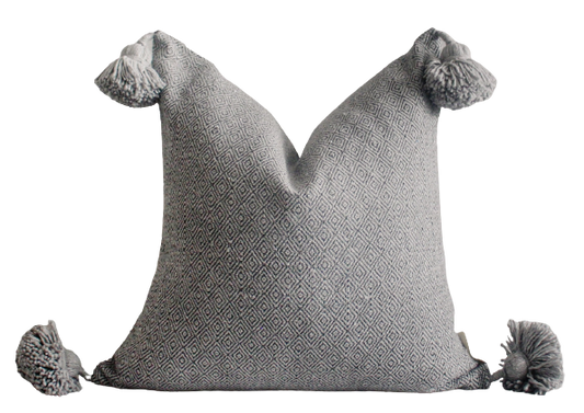 Handmade Moroccan Pom Pom Pillow Cover