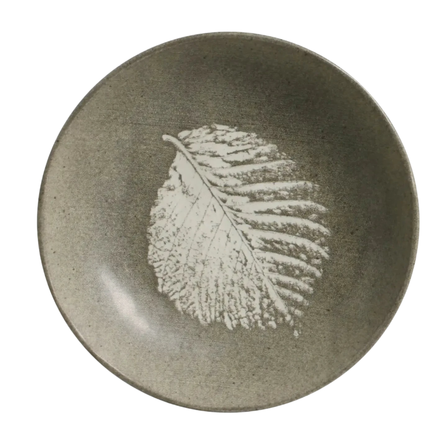 Seiva Salad Bowl is a beige ceramic salad bowl with a leaf pattern in the center.