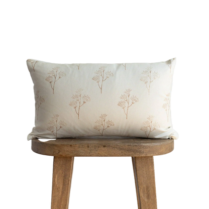 Thistle Lumbar Pillow 12x20 in soft muted tones with subtle texture, perfect for adding cozy, stylish accent to sofas or beds.