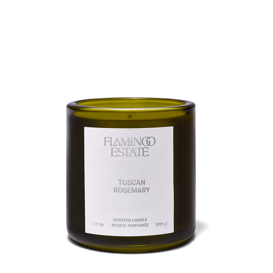 Tuscan Rosemary scented candle by Flamingo Estate with fresh herbal and earthy aroma