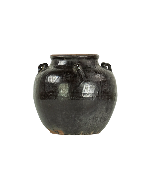 Glazed 4 Handle Pot Large