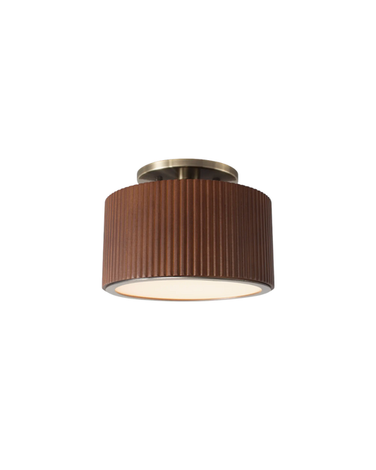 Tambo Semi-Flush Mount Ceiling Light - Dark Walnut Wood