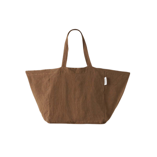 Chocolate Linen DH Tote Bag