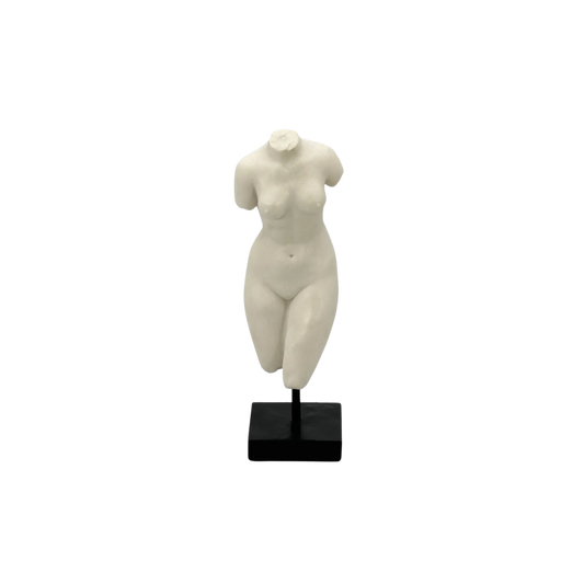 Poly-Marble Torso Bust Greek Roman Tabletop Statue 15"