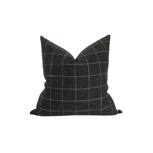 Black Plaid Pillow Cover