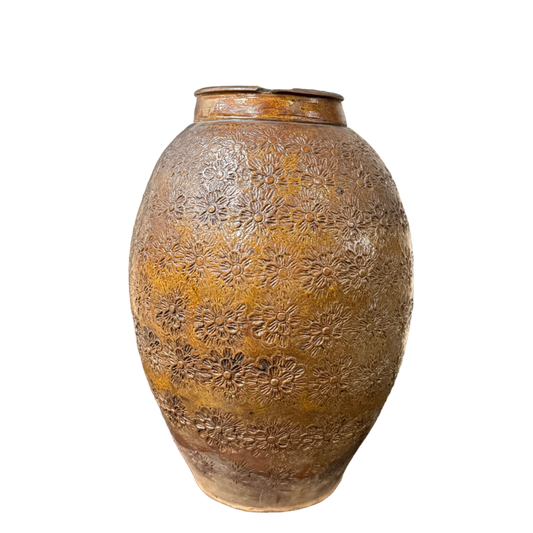 Vintage Brown Ceramic Jar