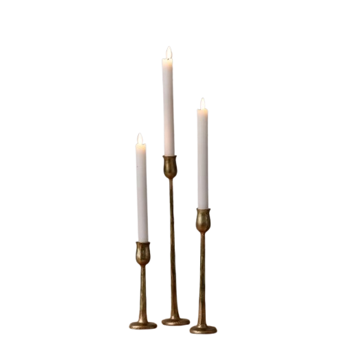 Metal Candle Holders, Gold (Set Of 03)