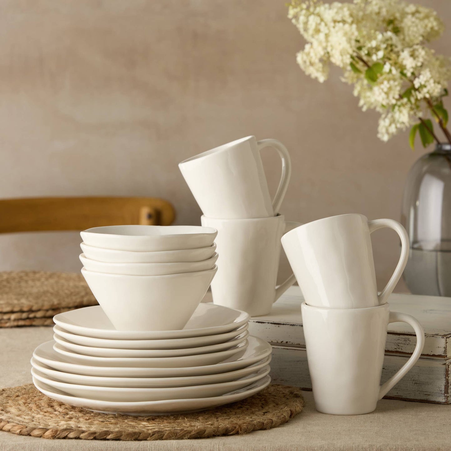 Linen Cream Dinner Plate