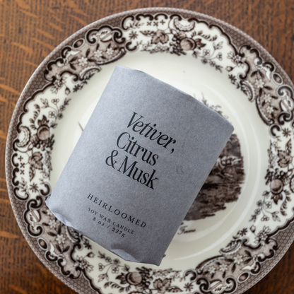 Vetiver, Citrus & Musk | Heirloomed Candles
