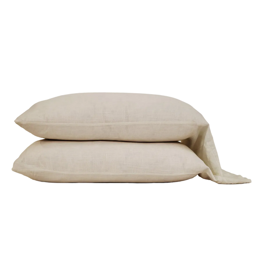 Bamboo Linen Sheet Set - Natural (Pom Pom)