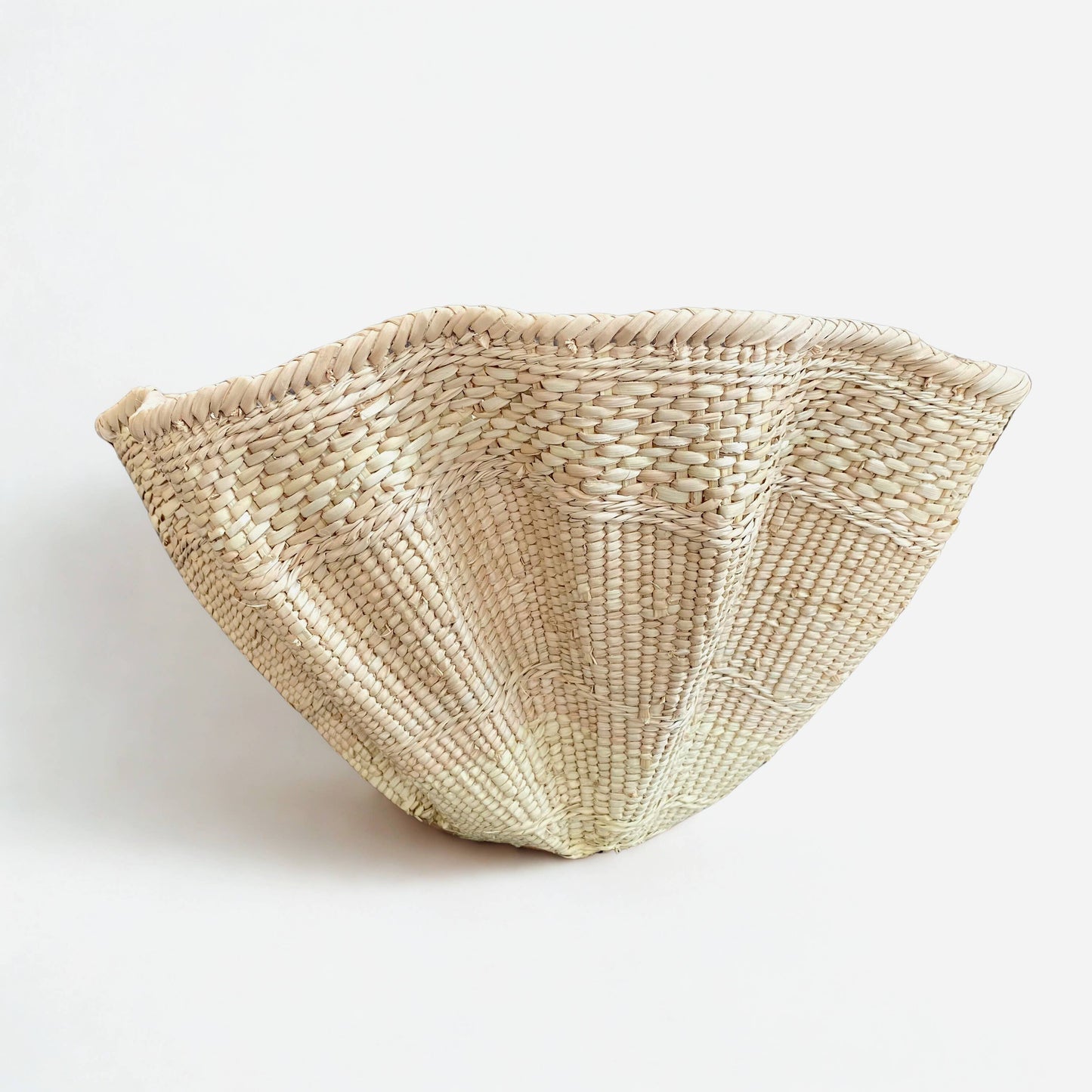 Dramatic Rippled Palm Leaf Dancing Basket: Small