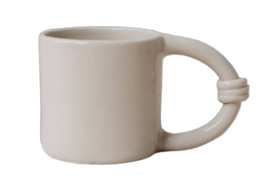 Large maxi mug Circle handmade ceramic design: Beige