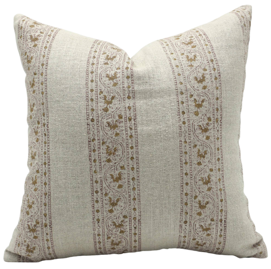 Bohemian Block Thick Linen Pillow Cover - Bela Chameli 20" X 20"