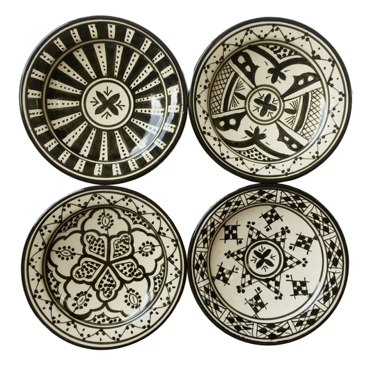 Safi Ceramic Appetizer Plates | Black