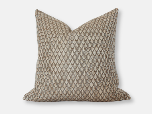 Brown Floral Pillow Cover, Earthy Textured Pillow | Fern: 20x20