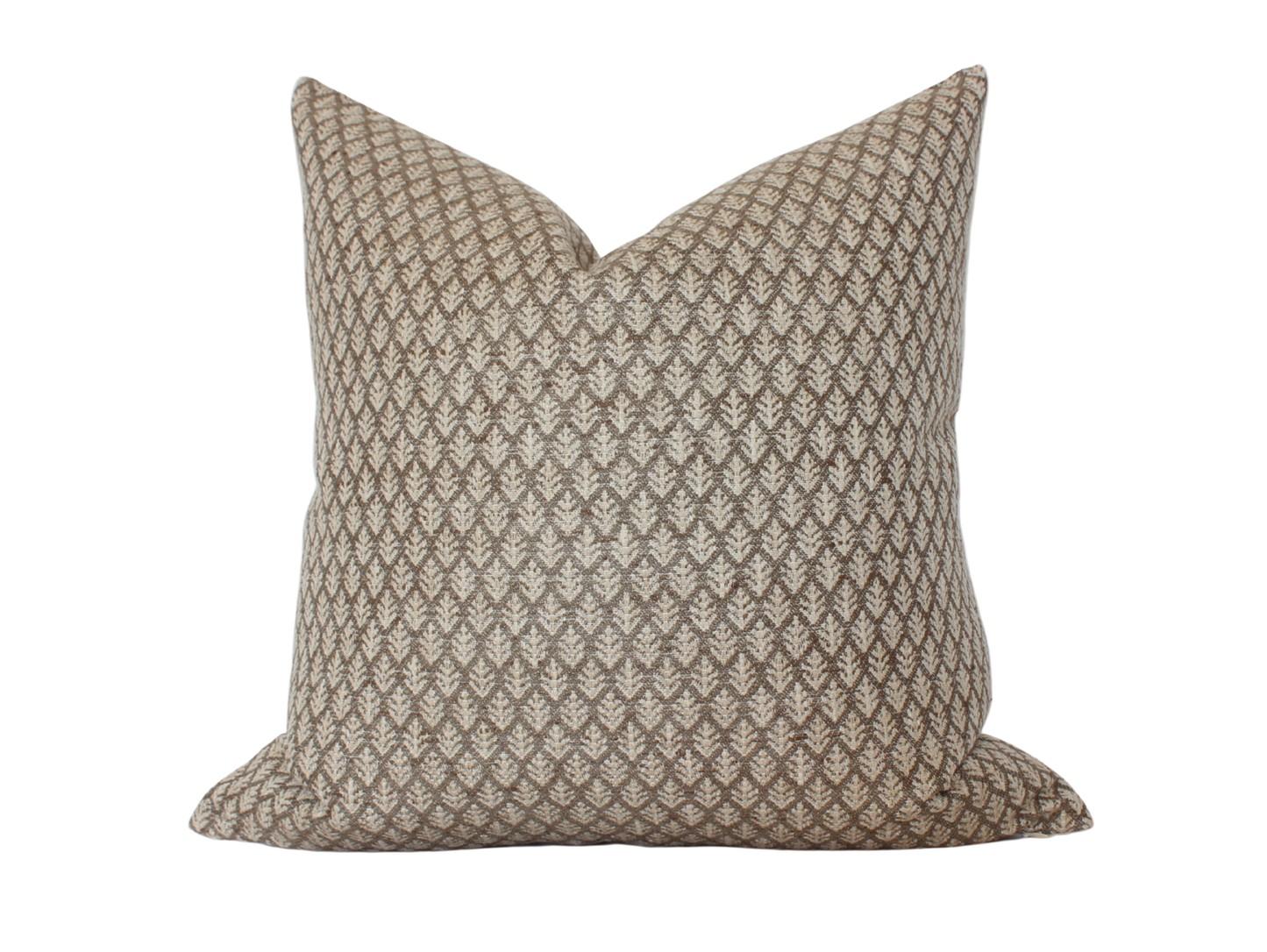 Brown Floral Pillow Cover, Earthy Textured Pillow | Fern: 20x20