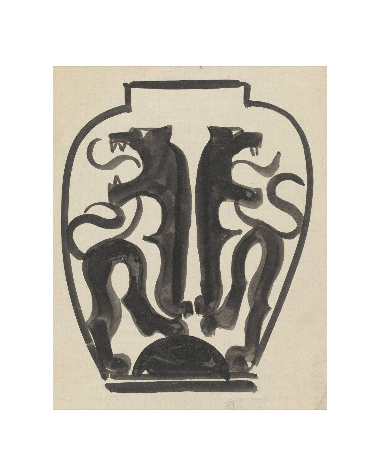 Vintage Ink Vase Print