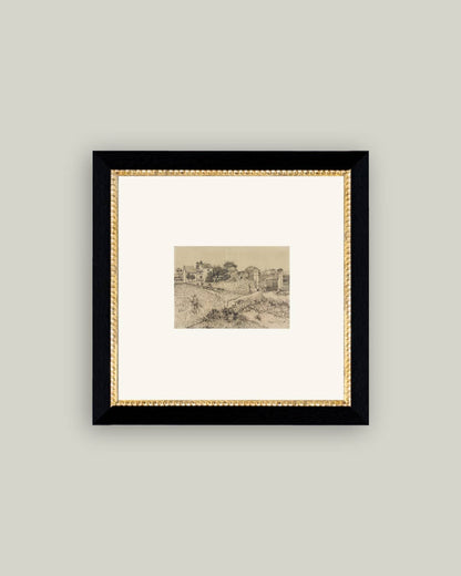 Tuscan Village Framed Antique Art: 11x11