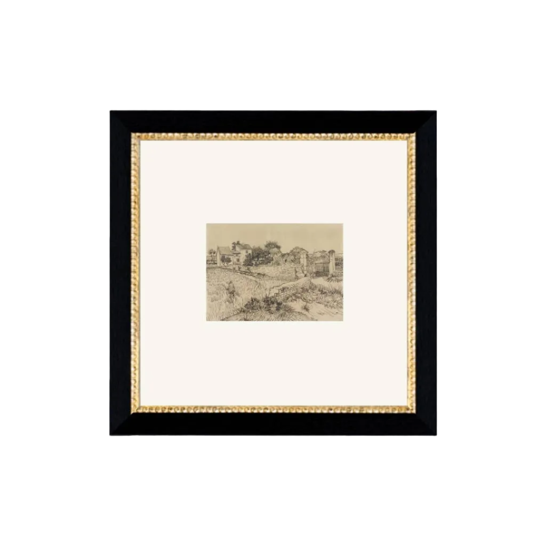 Tuscan Village Framed Antique Art: 11x11